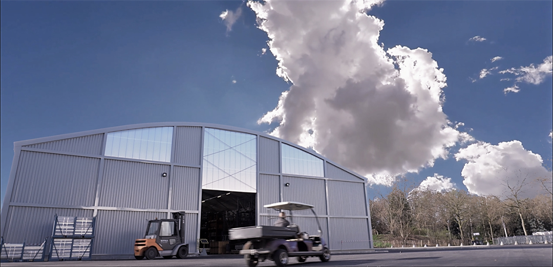 Bâtiment industriel démontable par Spaciotempo
