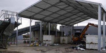 Pabellón para almacenaje de residuos